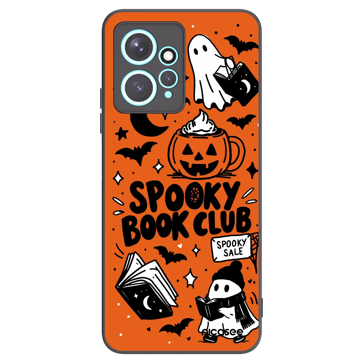 Picasee Xiaomi Redmi Note 12 4G Hülle - Schwarzes Silikon - Spooky book club