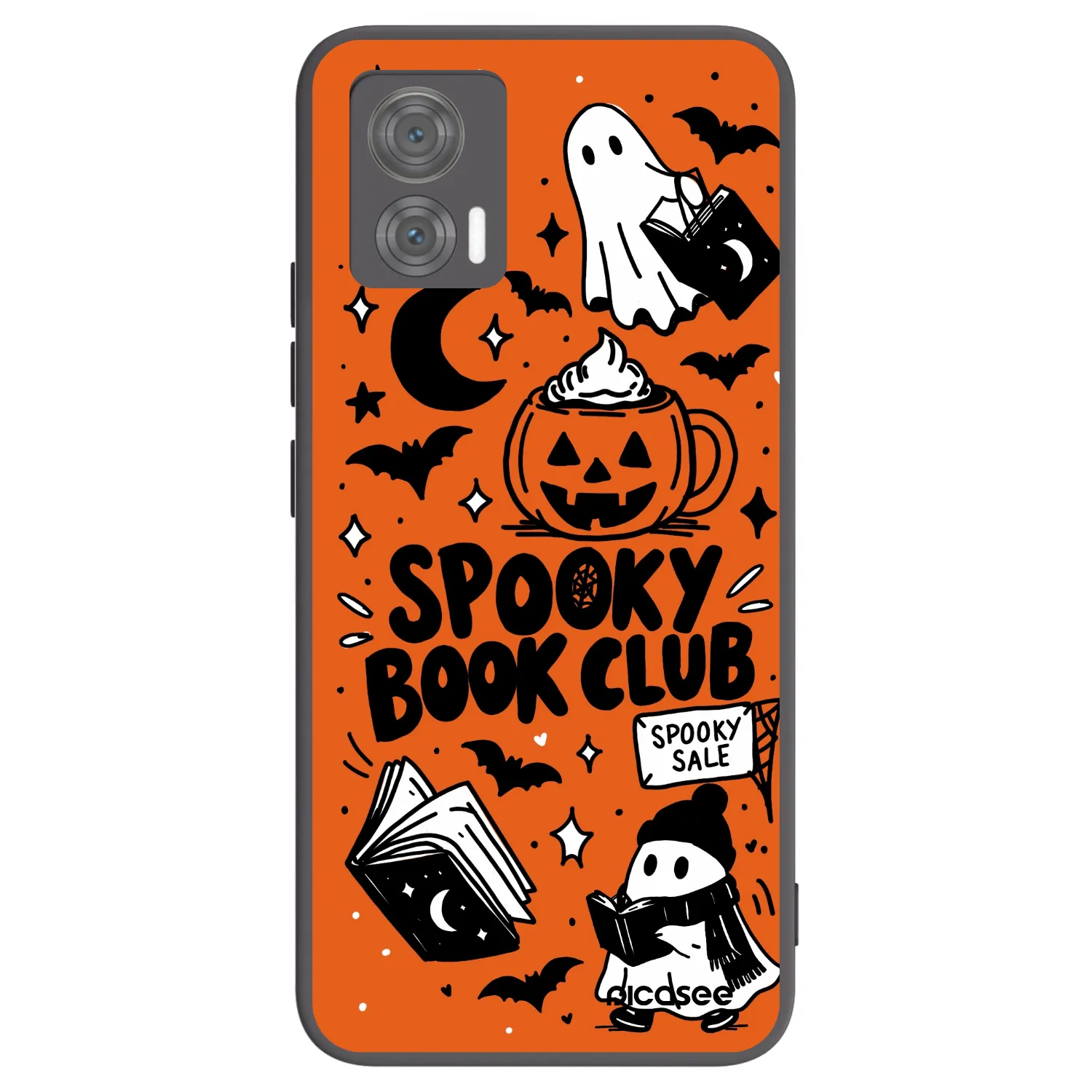Picasee Motorola Edge 30 Neo Hülle - Schwarzes Silikon - Spooky book club