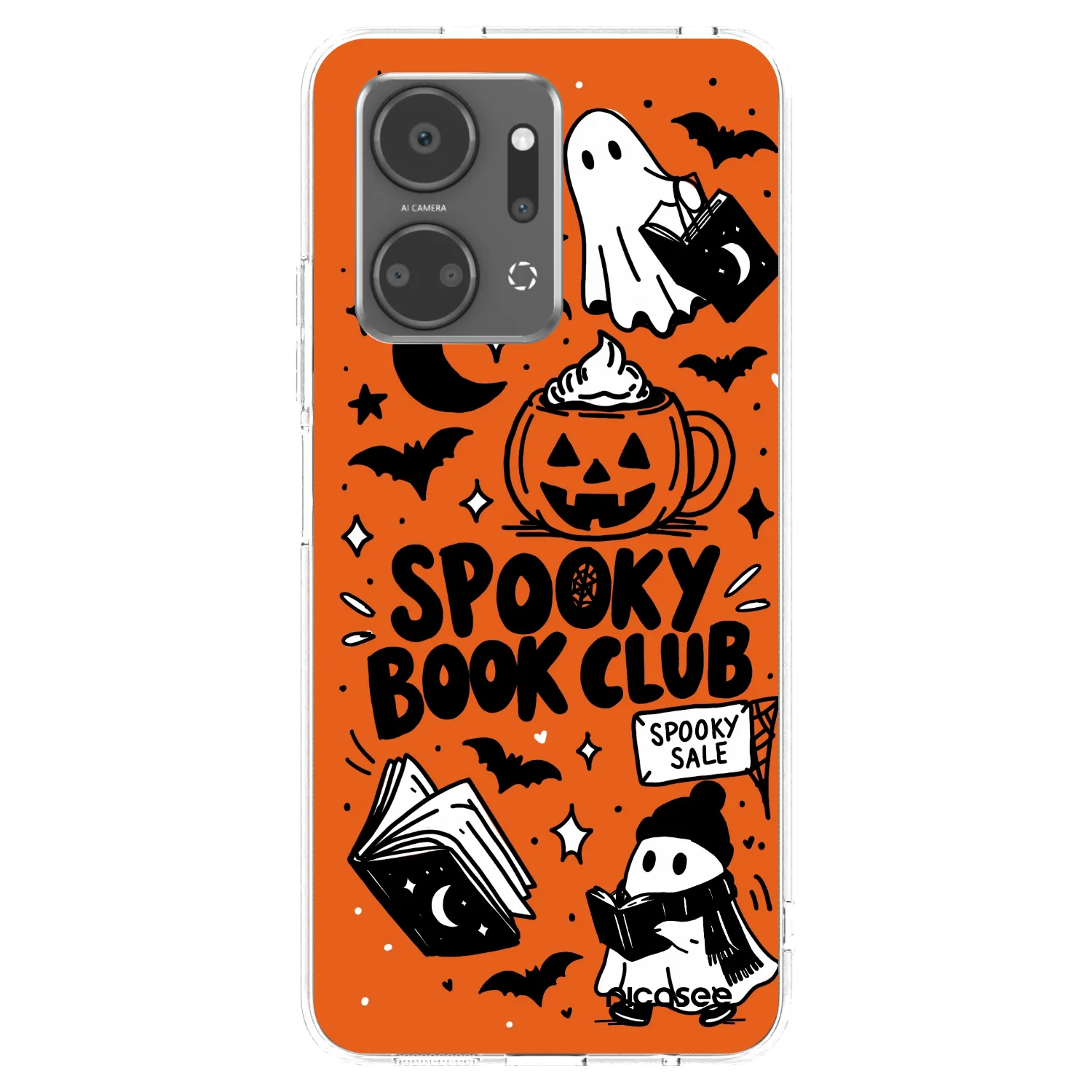 Picasee Honor X7a Hülle - Transparentes Silikon - Spooky book club