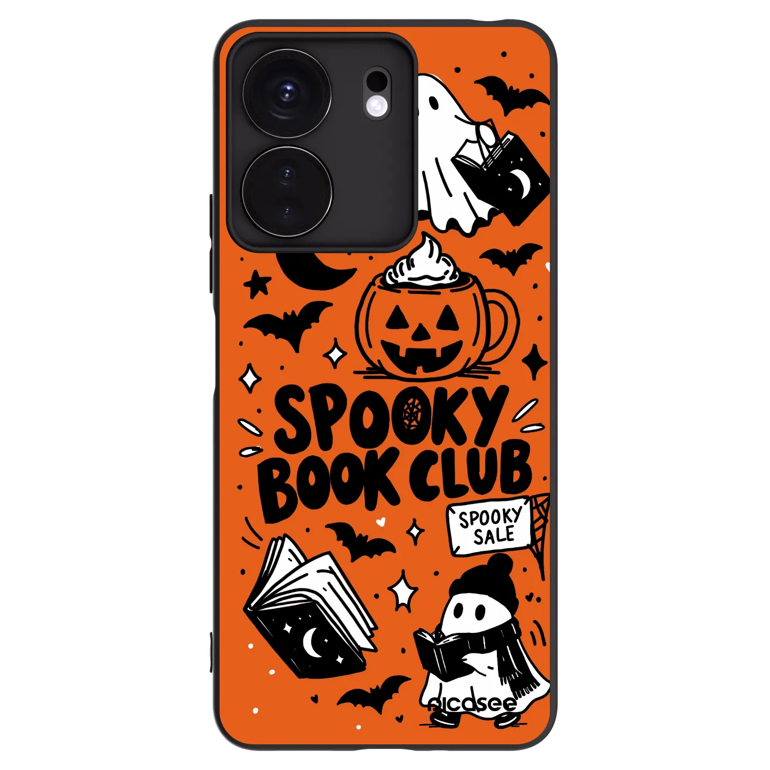 Picasee Xiaomi Redmi 13C 4G Hülle - Schwarzes Silikon - Spooky book club
