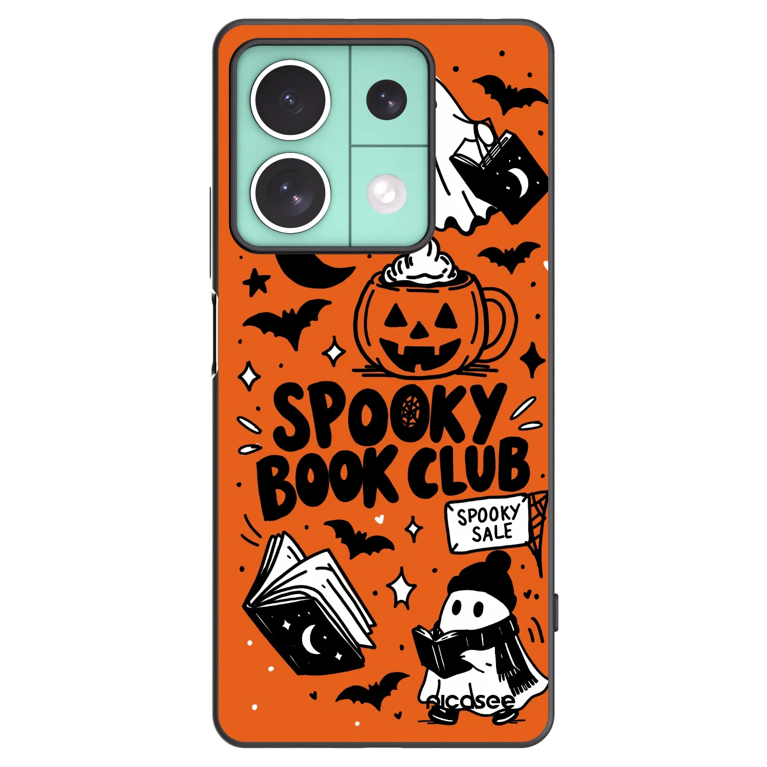Picasee Xiaomi Redmi Note 13 5G Hülle - Schwarzes Silikon - Spooky book club