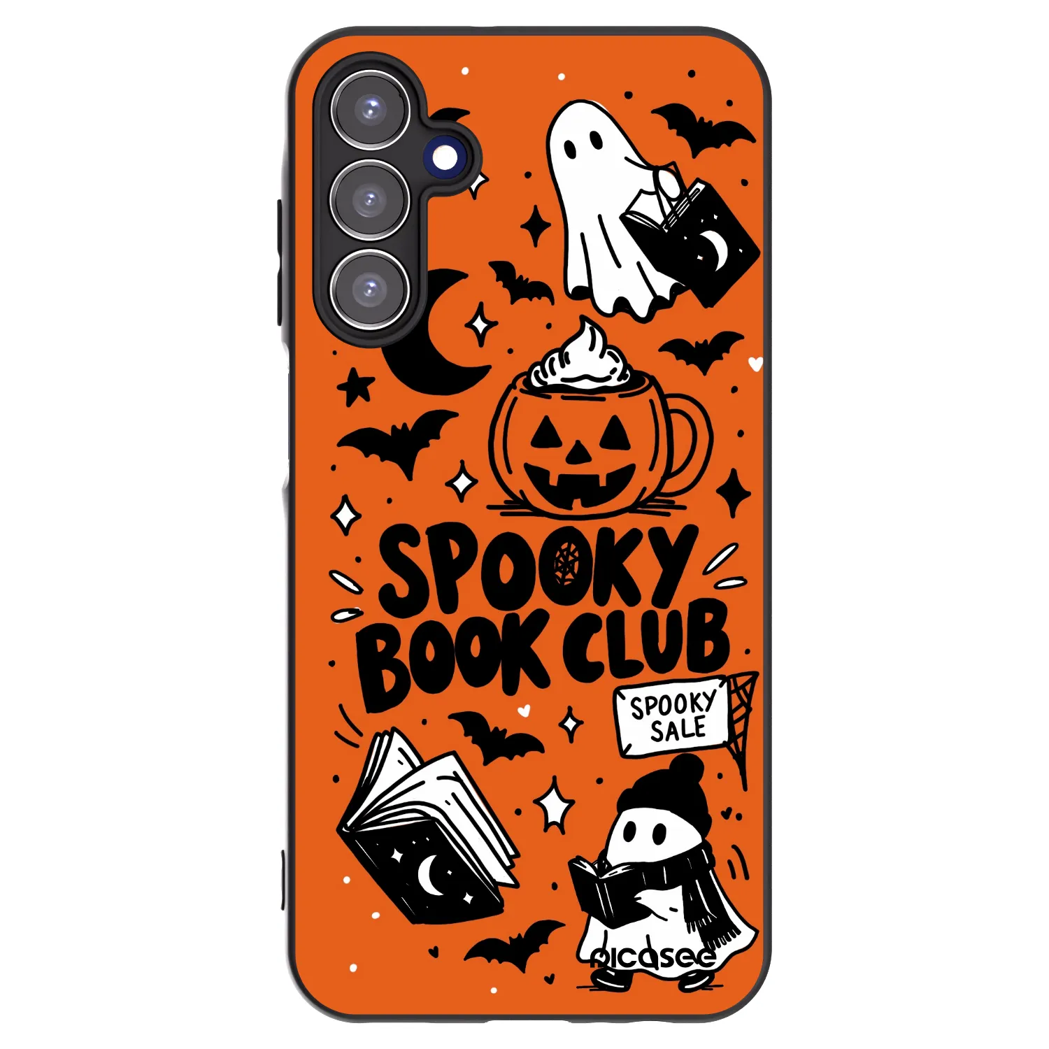 Picasee Samsung Galaxy A15 A155F 4G Hülle - Schwarzes Silikon - Spooky book club