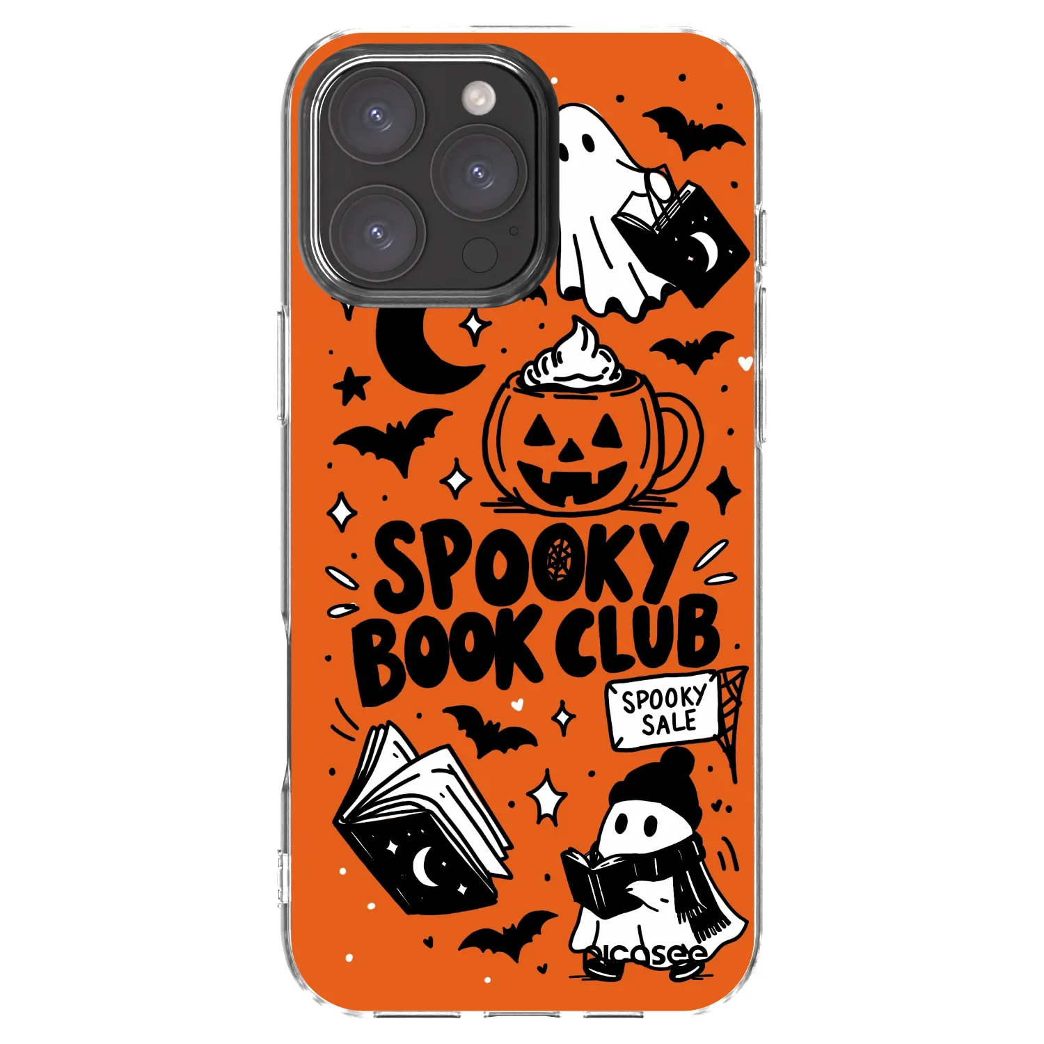 Picasee Apple iPhone 16 Pro Max Hülle - Transparentes Silikon - Spooky book club