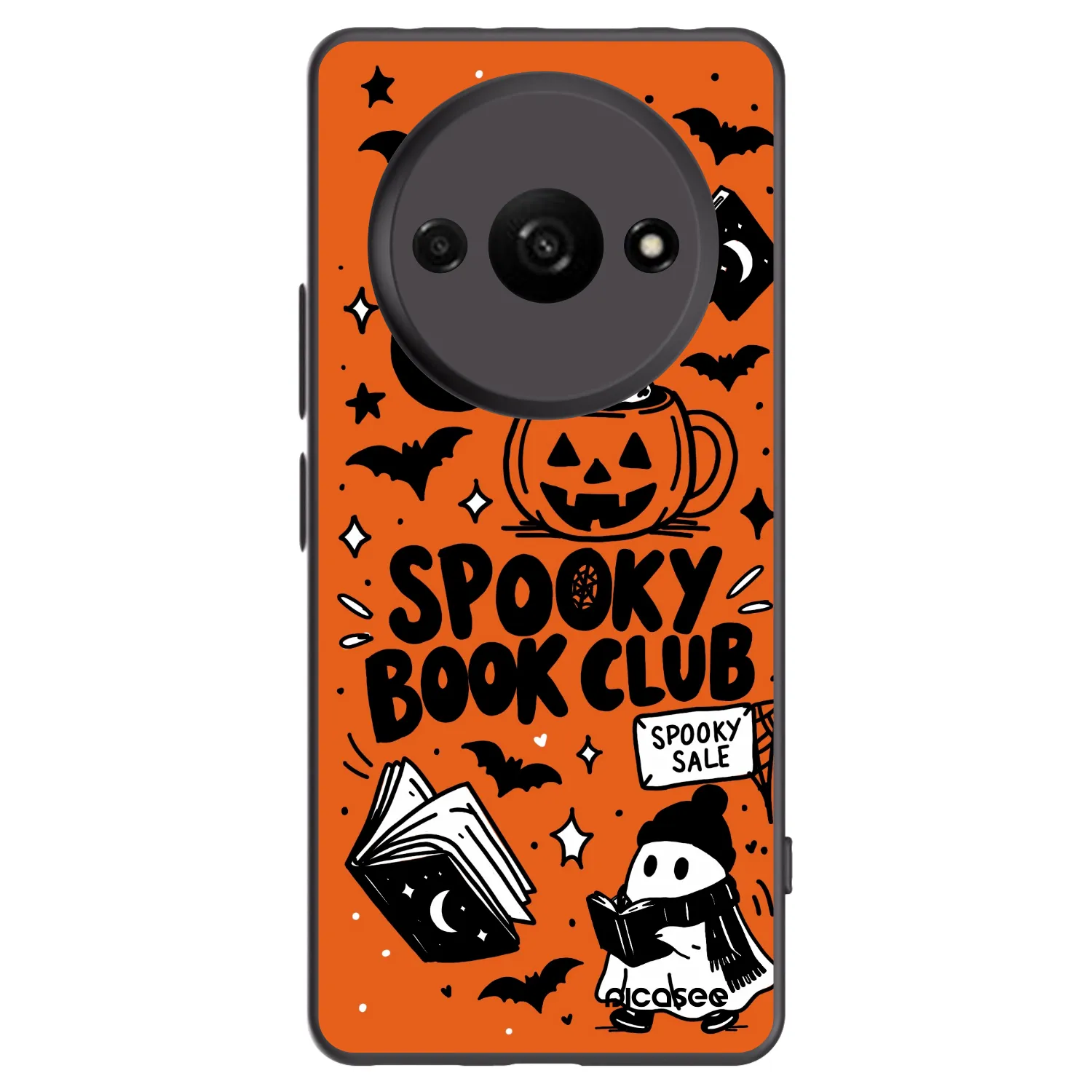 Picasee Xiaomi Redmi A3 Hülle - Schwarzes Silikon - Spooky book club