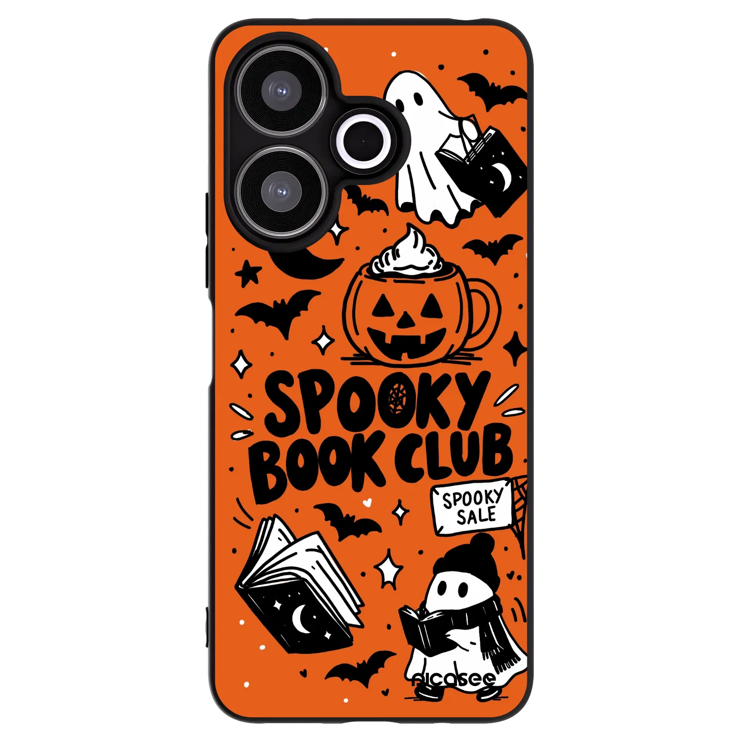 Picasee Xiaomi Redmi 13 4G Hülle - Schwarzes Silikon - Spooky book club