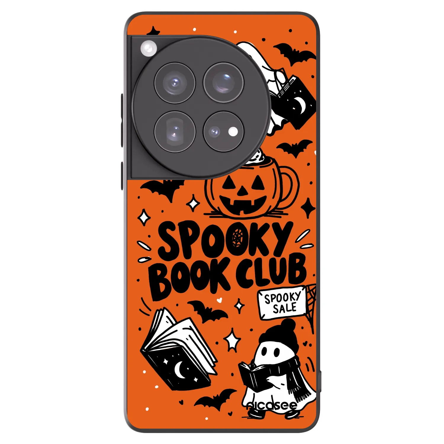 Picasee OnePlus 12 5G Hülle - Schwarzes Silikon - Spooky book club