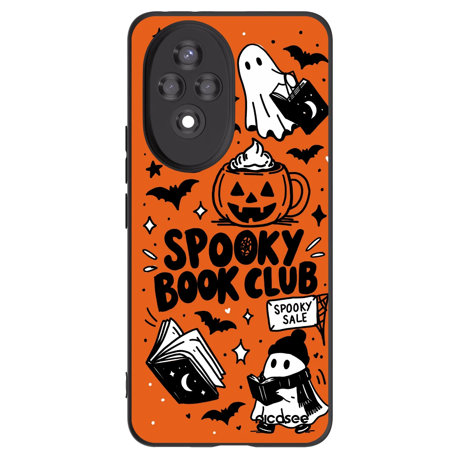 Picasee Honor 200 Pro 5G Hülle - Schwarzes Silikon - Spooky book club