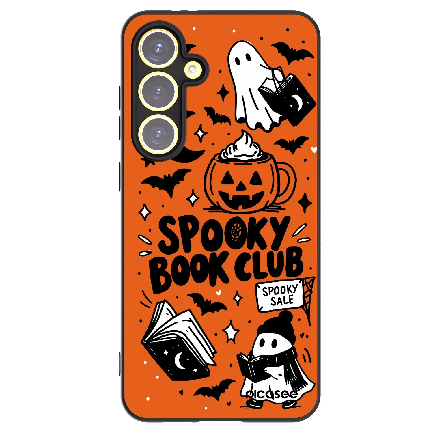 Picasee Samsung Galaxy S24 FE S721B Hülle - Schwarzes Silikon - Spooky book club