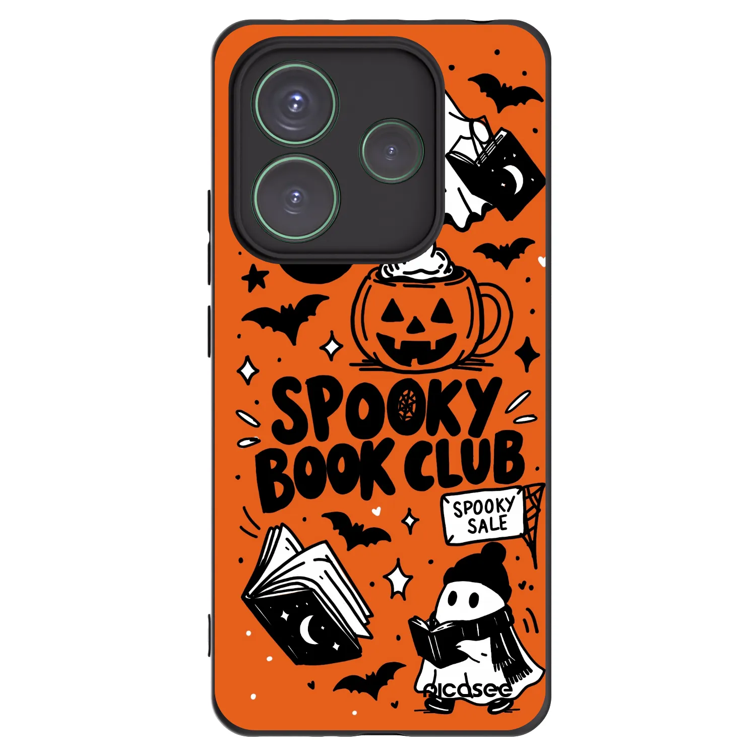 Picasee Xiaomi Redmi Note 14 5G Hülle - Schwarzes Silikon - Spooky book club