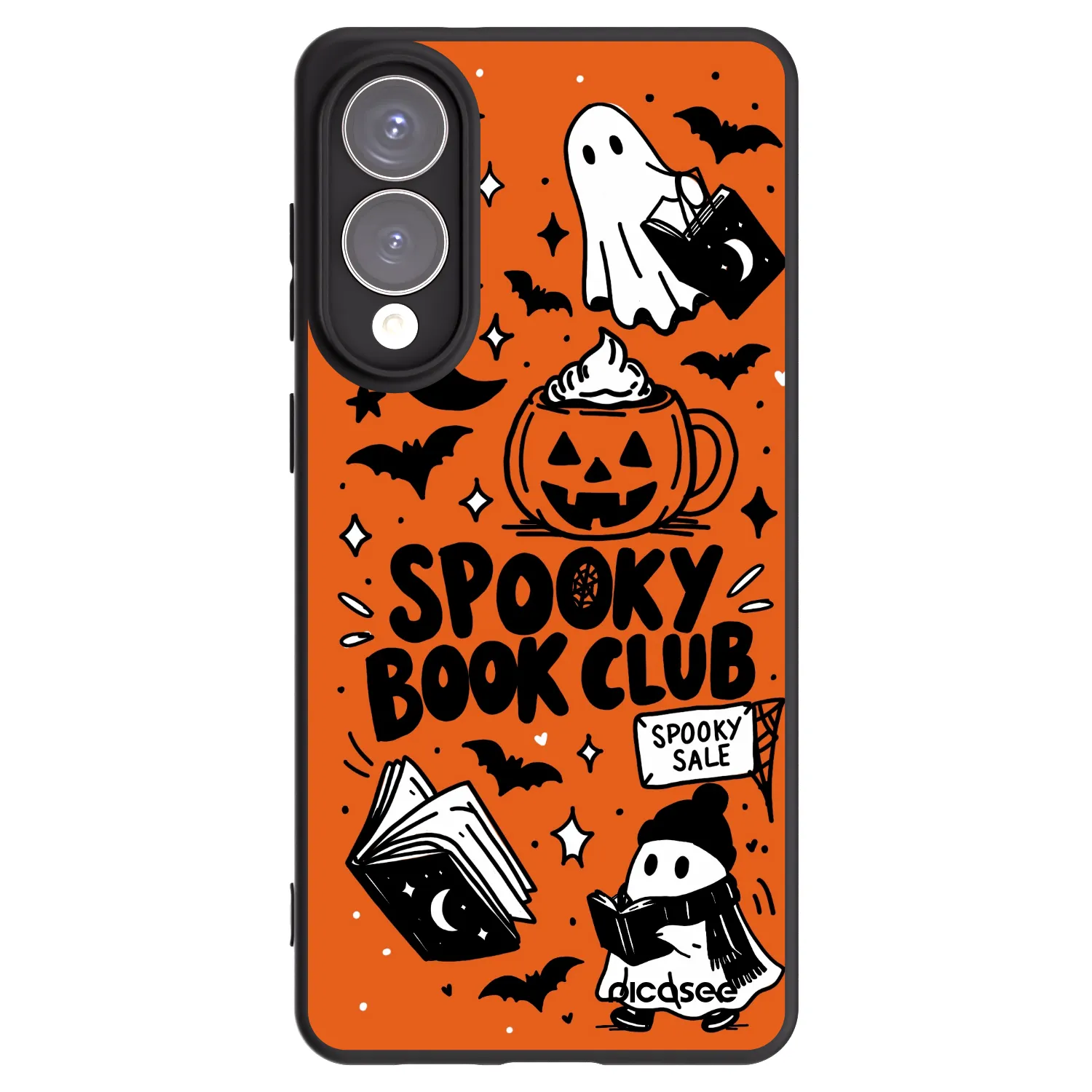 Picasee Samsung Galaxy S25 Edge 5G Hülle - Schwarzes Silikon - Spooky book club