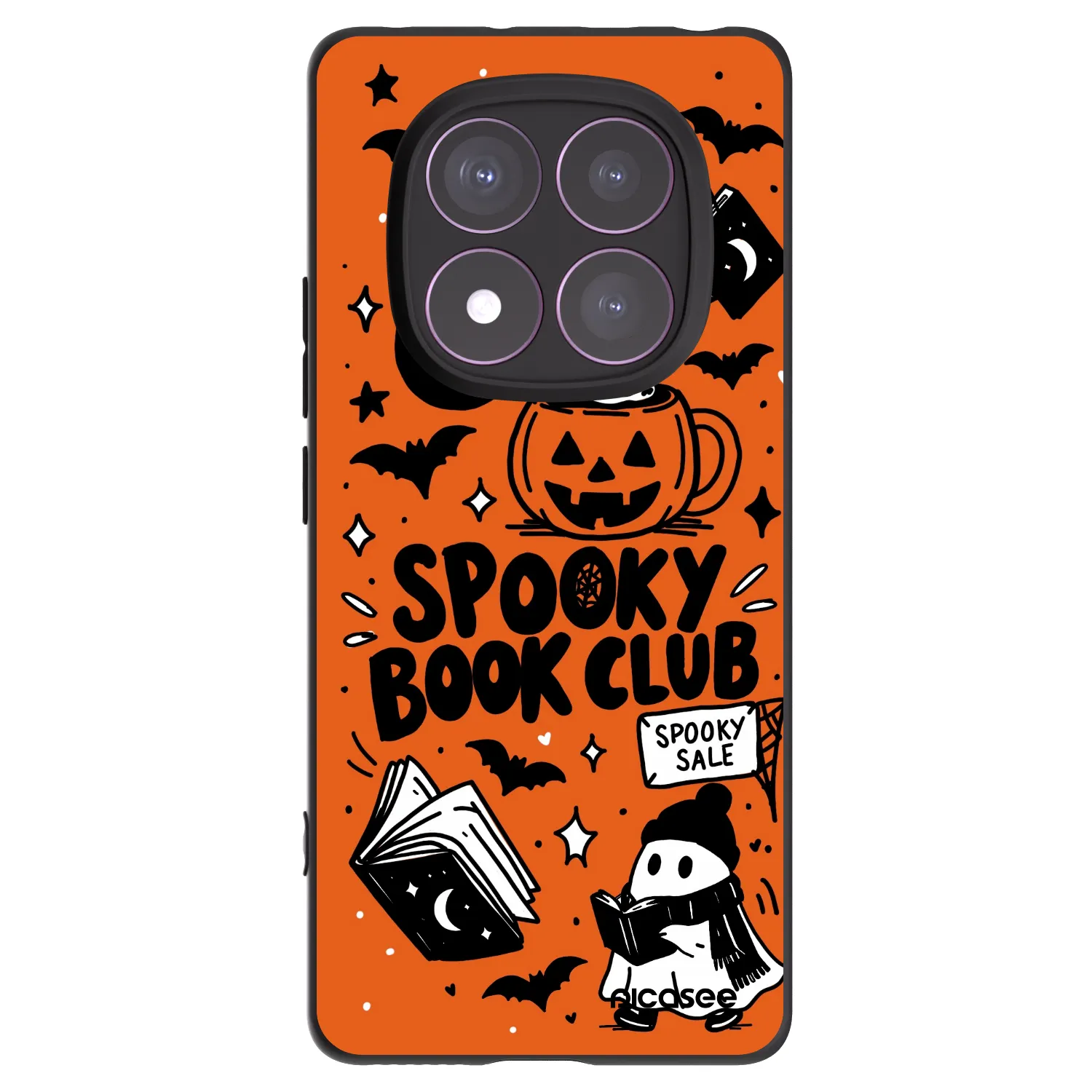 Picasee Xiaomi Redmi Note 14 Pro 4G Hülle - Schwarzes Silikon - Spooky book club