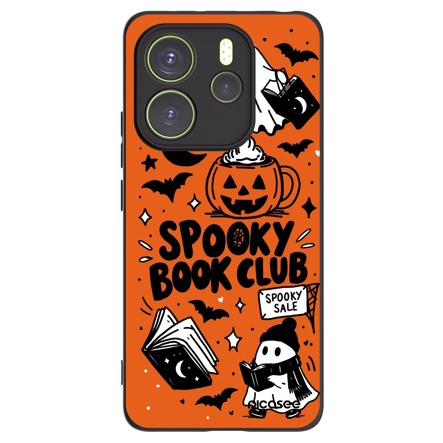 Picasee Xiaomi Redmi Note 14 4G Hülle - Schwarzes Silikon - Spooky book club