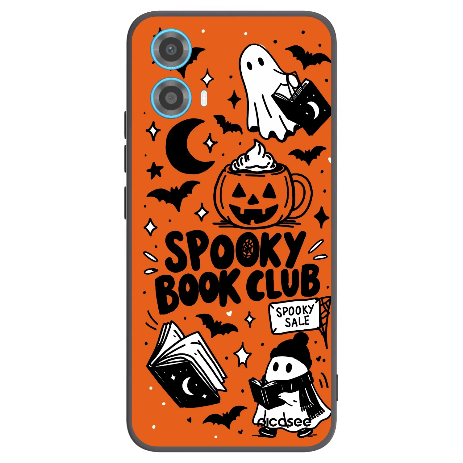 Picasee Motorola Moto G34 5G Hülle - Schwarzes Silikon - Spooky book club