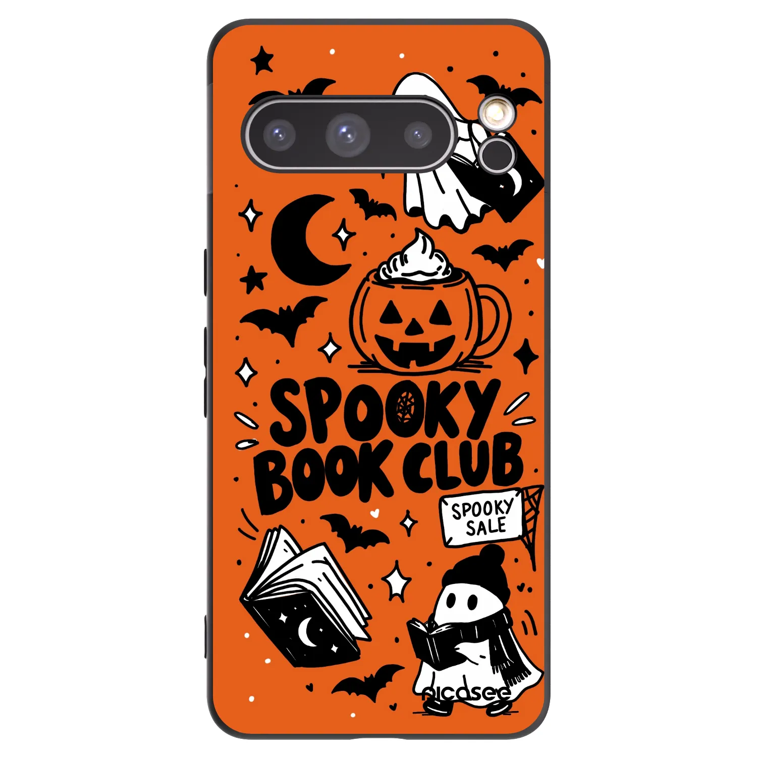 Picasee Google Pixel 8 Pro Hülle - Schwarzes Silikon - Spooky book club