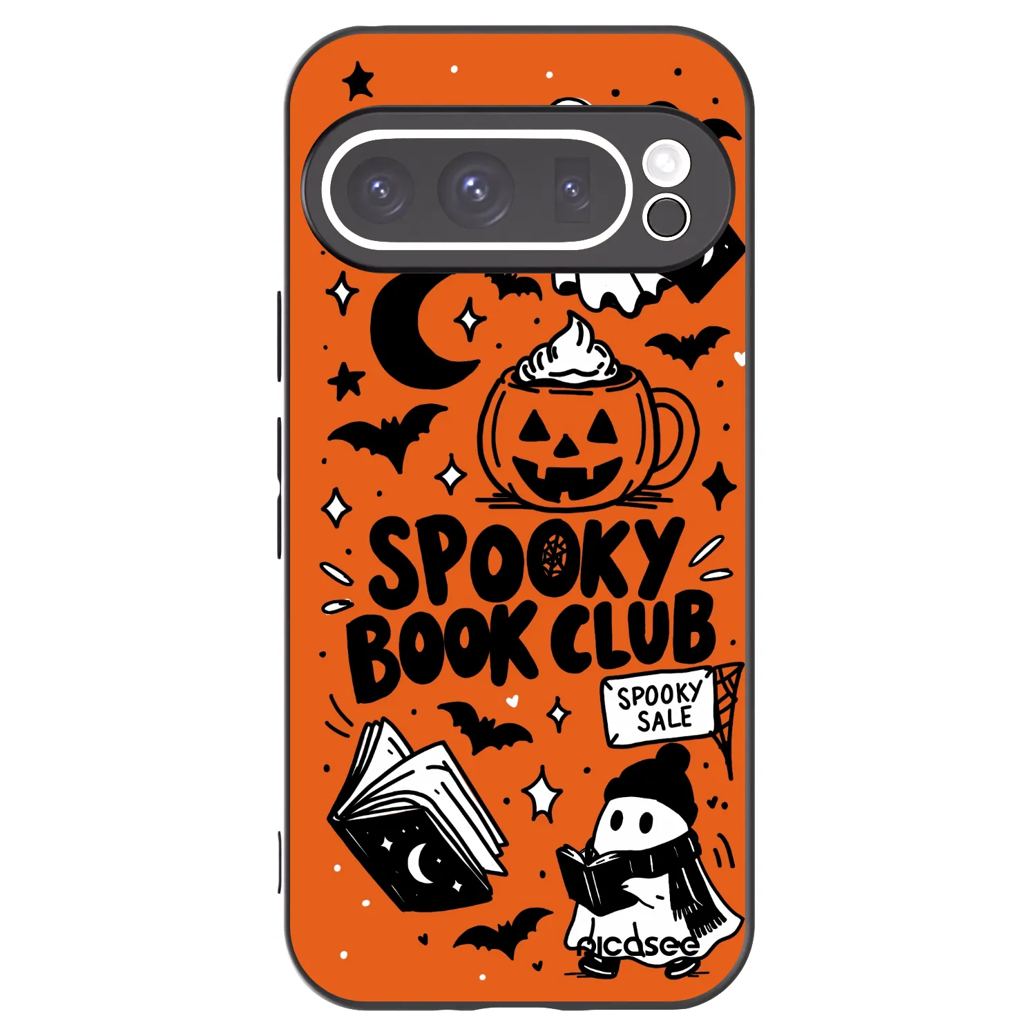 Picasee Google Pixel 9 Pro Hülle - Schwarzes Silikon - Spooky book club