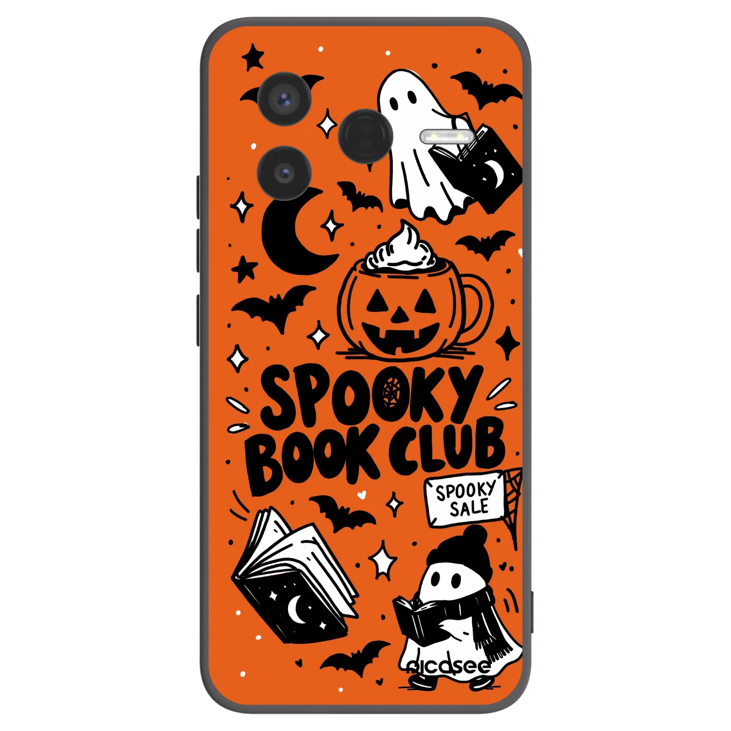 Picasee Xiaomi Poco F7 Pro 5G Hülle - Schwarzes Silikon - Spooky book club
