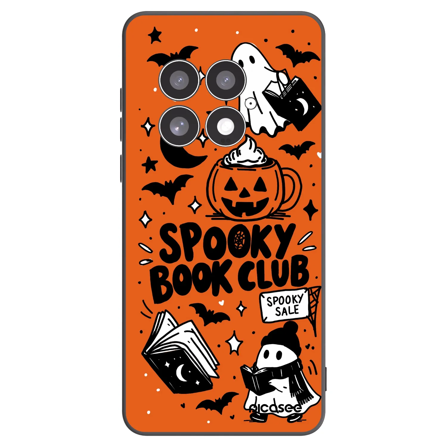 Picasee OnePlus 13 5G Hülle - Schwarzes Silikon - Spooky book club