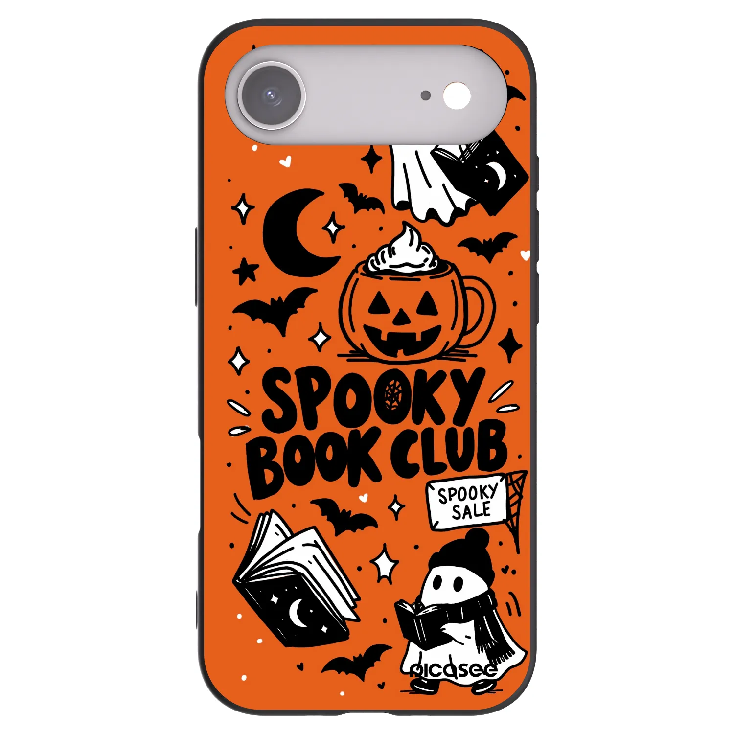 Picasee Apple iPhone Air Hülle - Schwarzes Silikon - Spooky book club