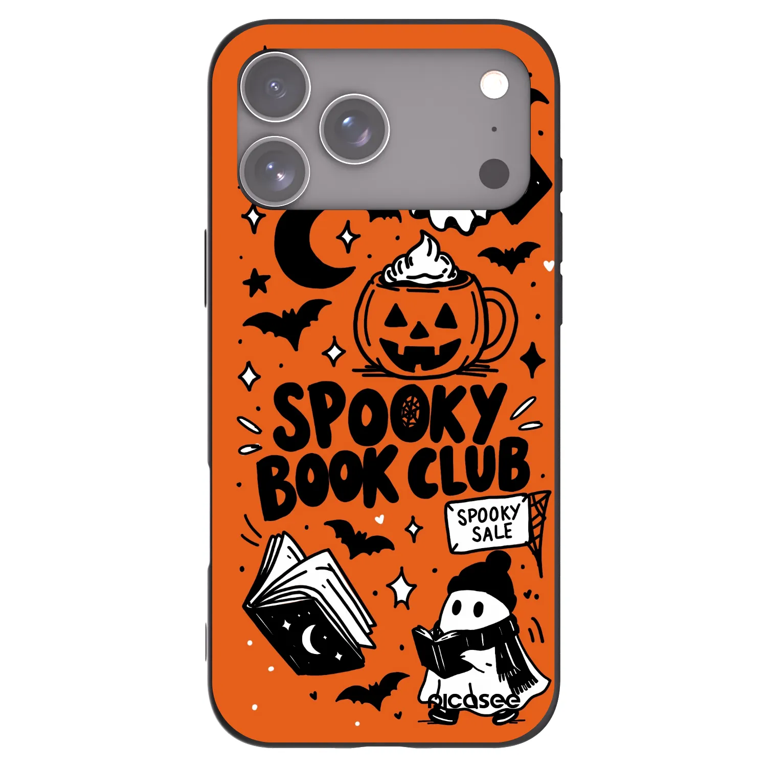 Picasee Apple iPhone 17 Pro Max Hülle - Schwarzes Silikon - Spooky book club