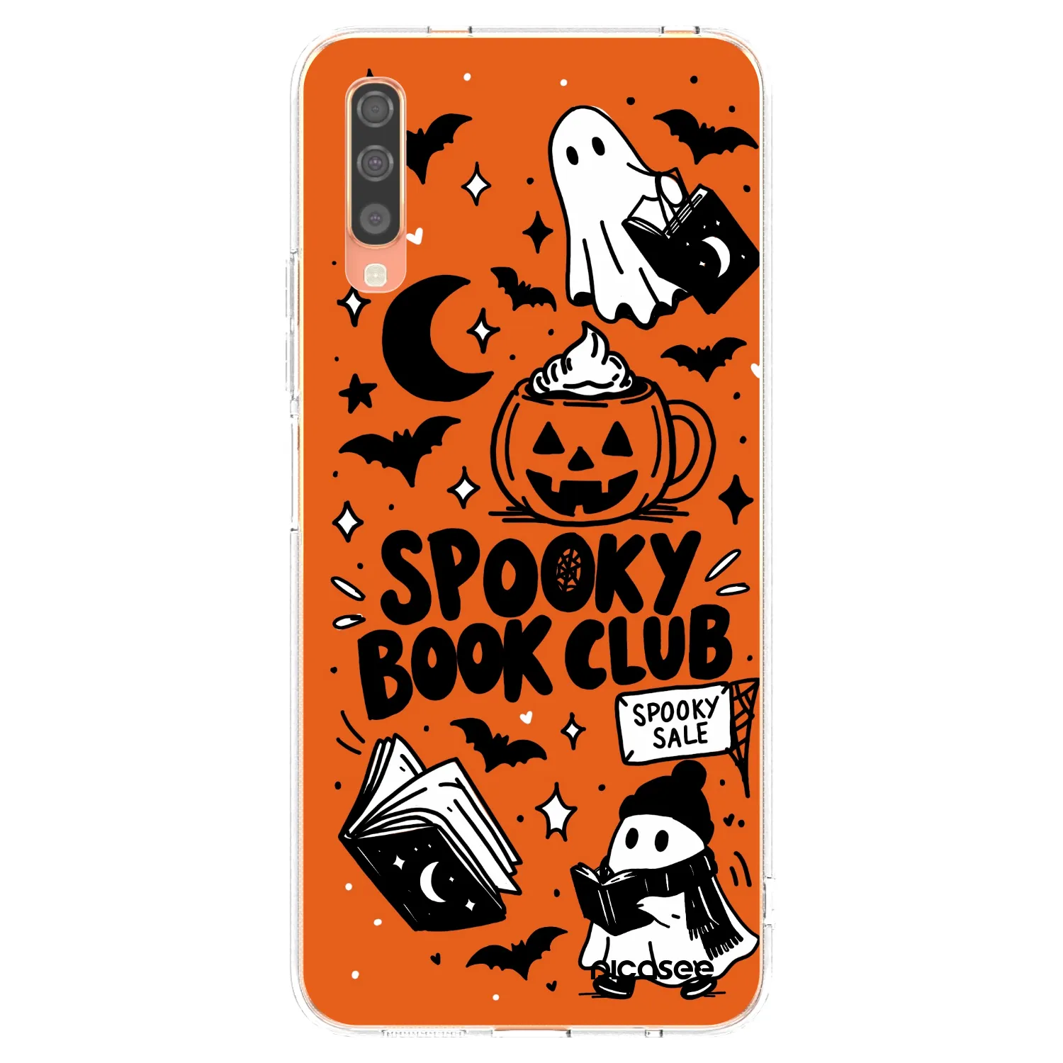Picasee Samsung Galaxy A70 A705F Hülle - Transparentes Silikon - Spooky book club