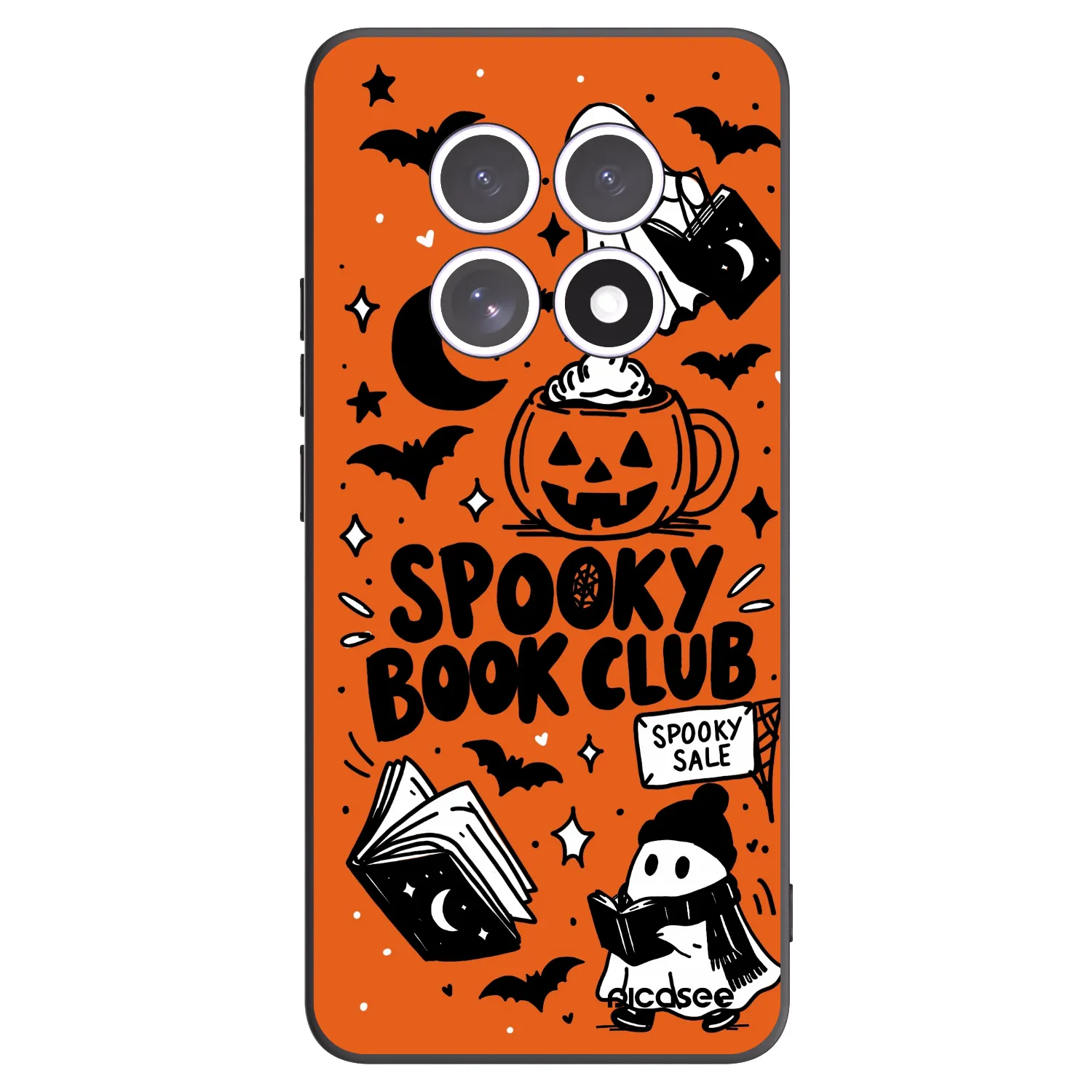 Picasee Xiaomi Redmi Note 15 4G Hülle - Schwarzes Silikon - Spooky book club