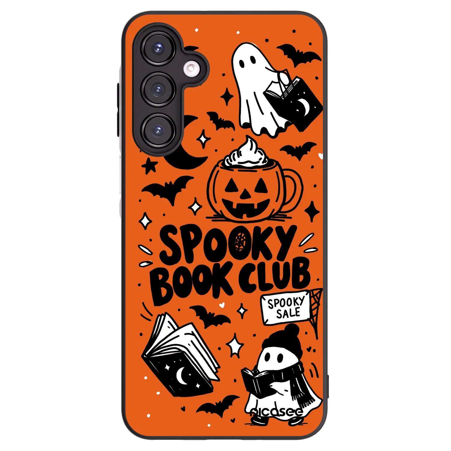Picasee Samsung Galaxy A16 4G Hülle - Schwarzes Silikon - Spooky book club