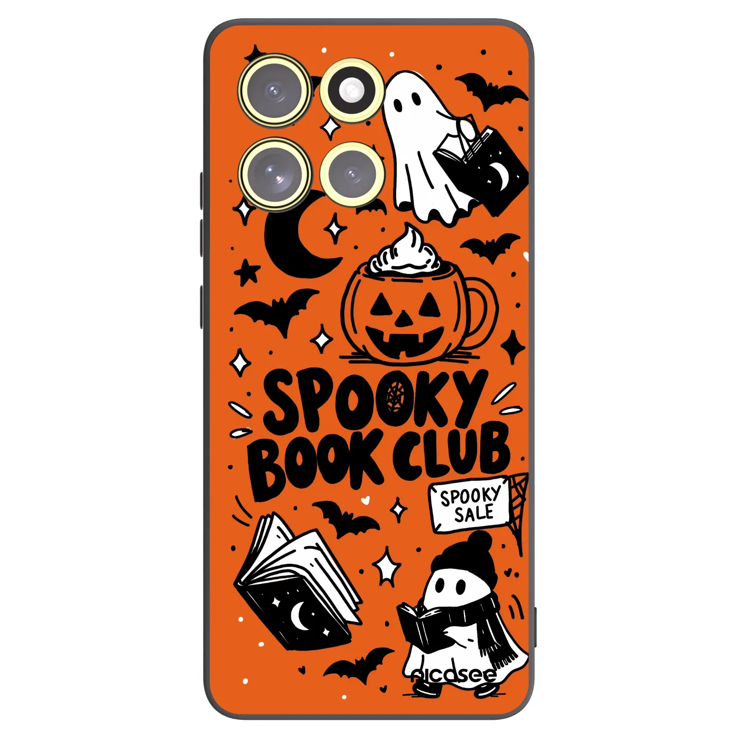 Picasee Motorola Moto G86 Power 5G Hülle - Schwarzes Silikon - Spooky book club