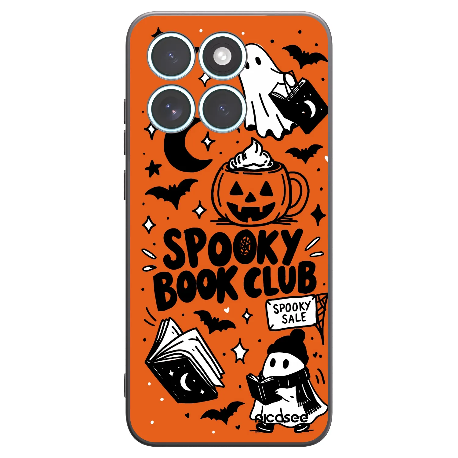 Picasee Motorola Edge 70 Fusion Hülle - Schwarzes Silikon - Spooky book club