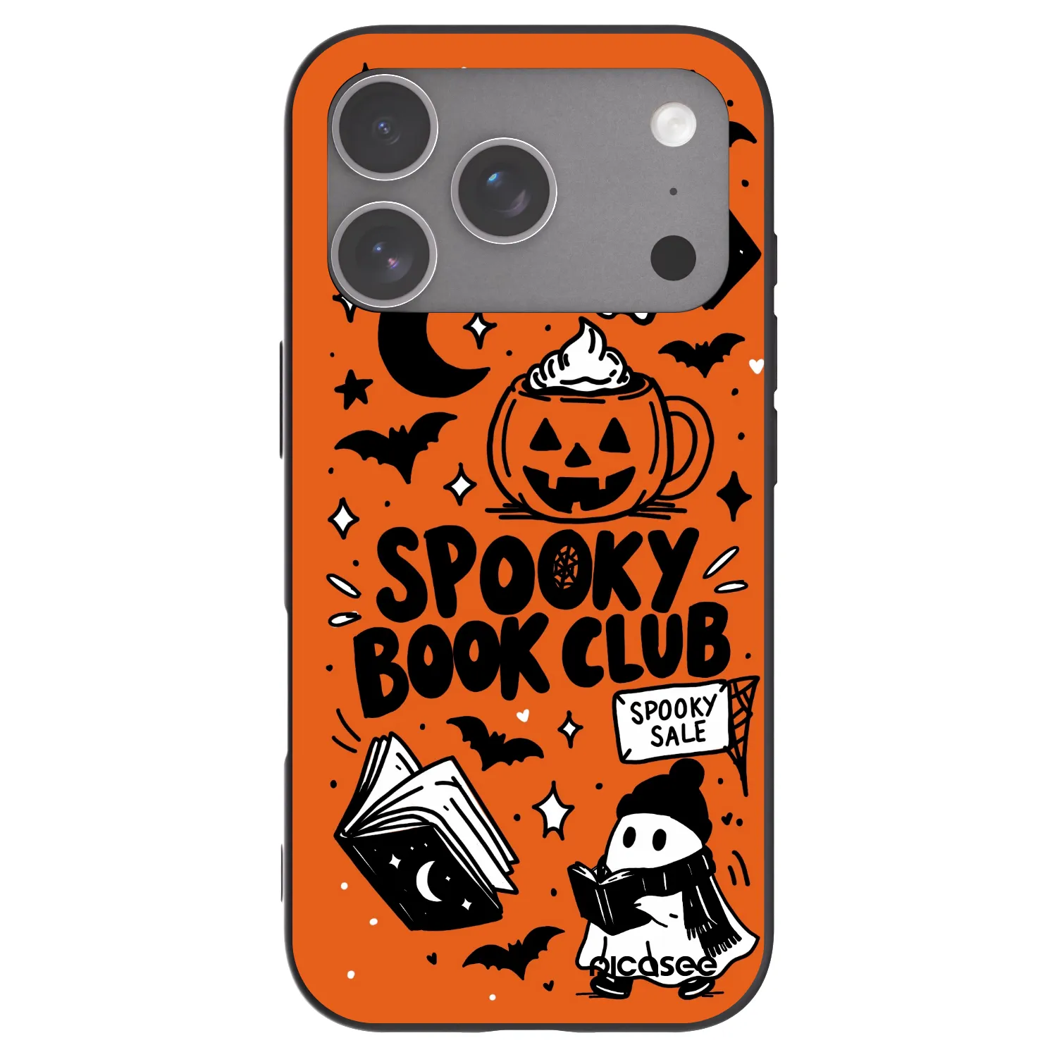 Picasee Apple iPhone 18 Pro Hülle - Schwarzes Silikon - Spooky book club