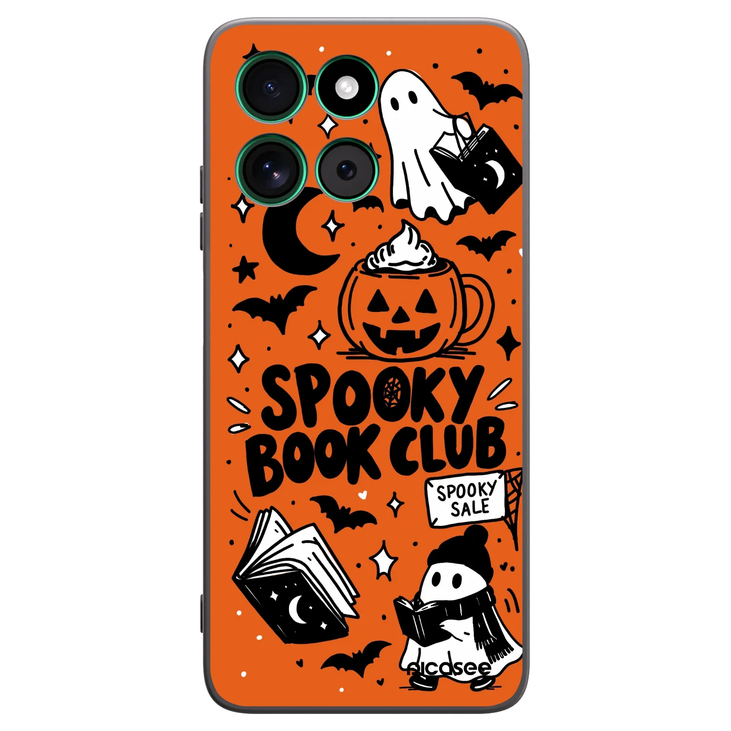 Picasee Motorola Moto G57 Power Hülle - Schwarzes Silikon - Spooky book club