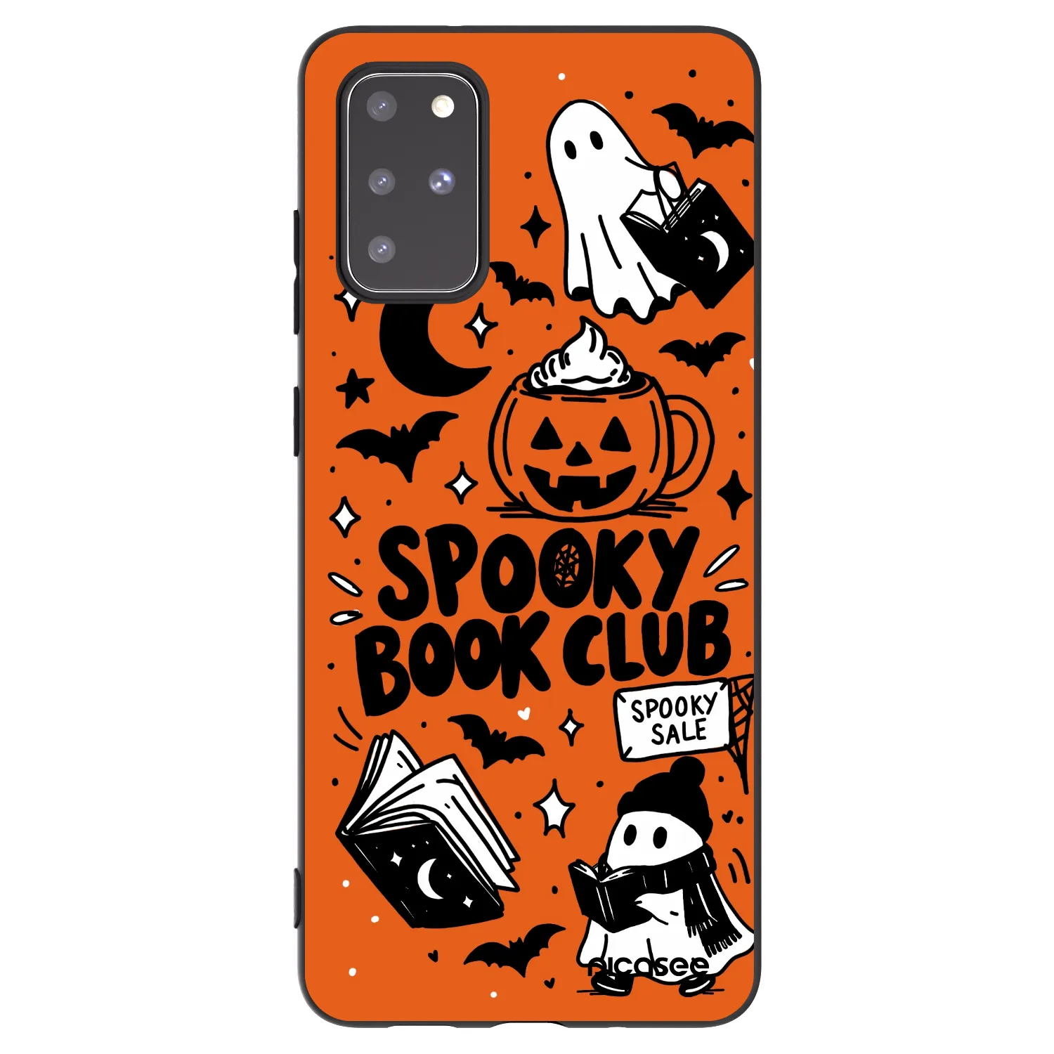 Picasee Samsung Galaxy S20+ G985F Hülle - Schwarzes Silikon - Spooky book club