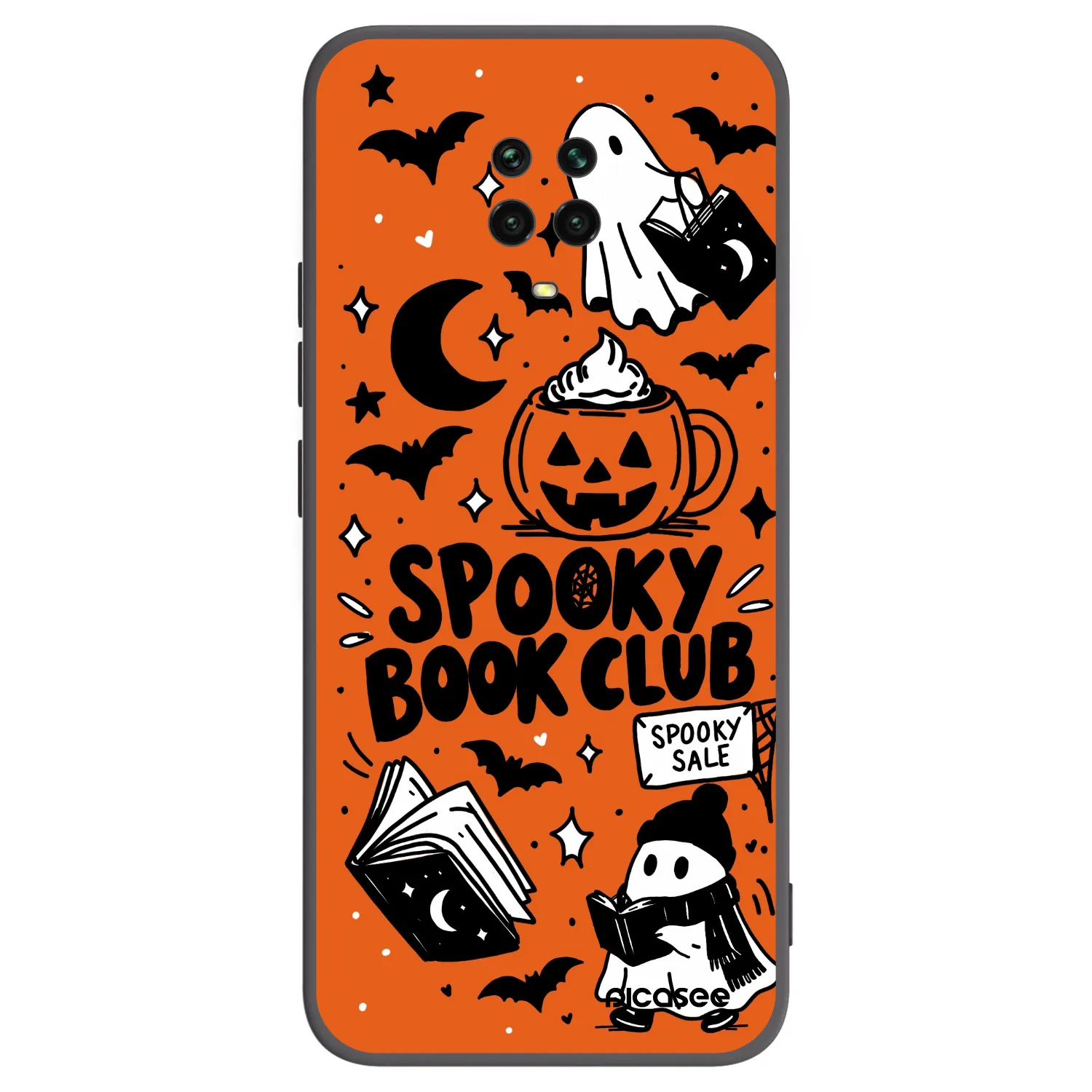 Picasee Xiaomi Redmi Note 9 Pro Hülle - Schwarzes Silikon - Spooky book club