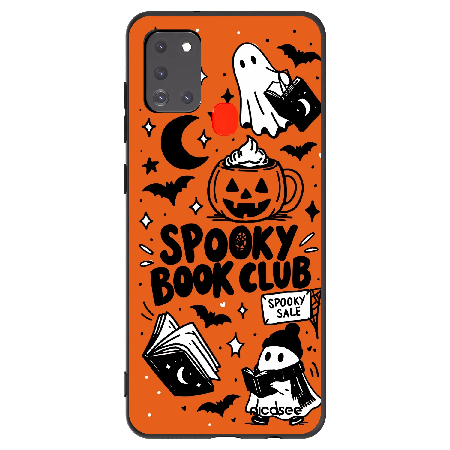 Picasee Samsung Galaxy A21s Hülle - Schwarzes Silikon - Spooky book club