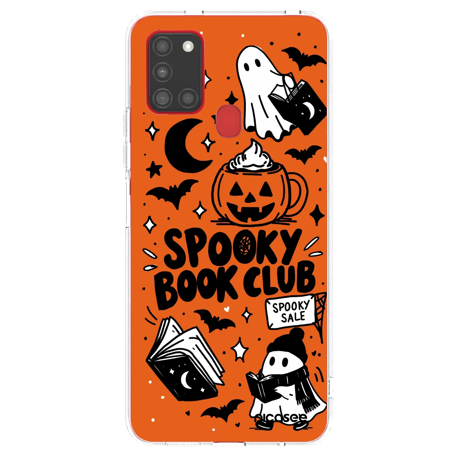 Picasee Samsung Galaxy A21s Hülle - Transparentes Silikon - Spooky book club
