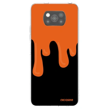 Picasee Xiaomi Poco X3 Hülle - Schwarzes Silikon - Orange spooky