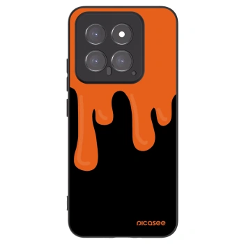 Picasee Xiaomi 14 Hülle - Schwarzes Silikon - Orange spooky