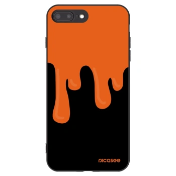 Picasee Apple iPhone 7 Plus Hülle - Schwarzes Silikon - Orange spooky