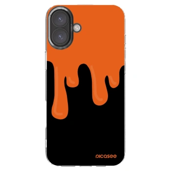 Picasee Apple iPhone 16 Plus Hülle - Transparentes Silikon - Orange spooky
