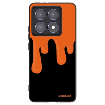 Picasee Xiaomi 14T Pro Hülle - Schwarzes Silikon - Orange spooky