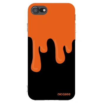 Picasee Apple iPhone SE 2020 Hülle - Transparentes Silikon - Orange spooky