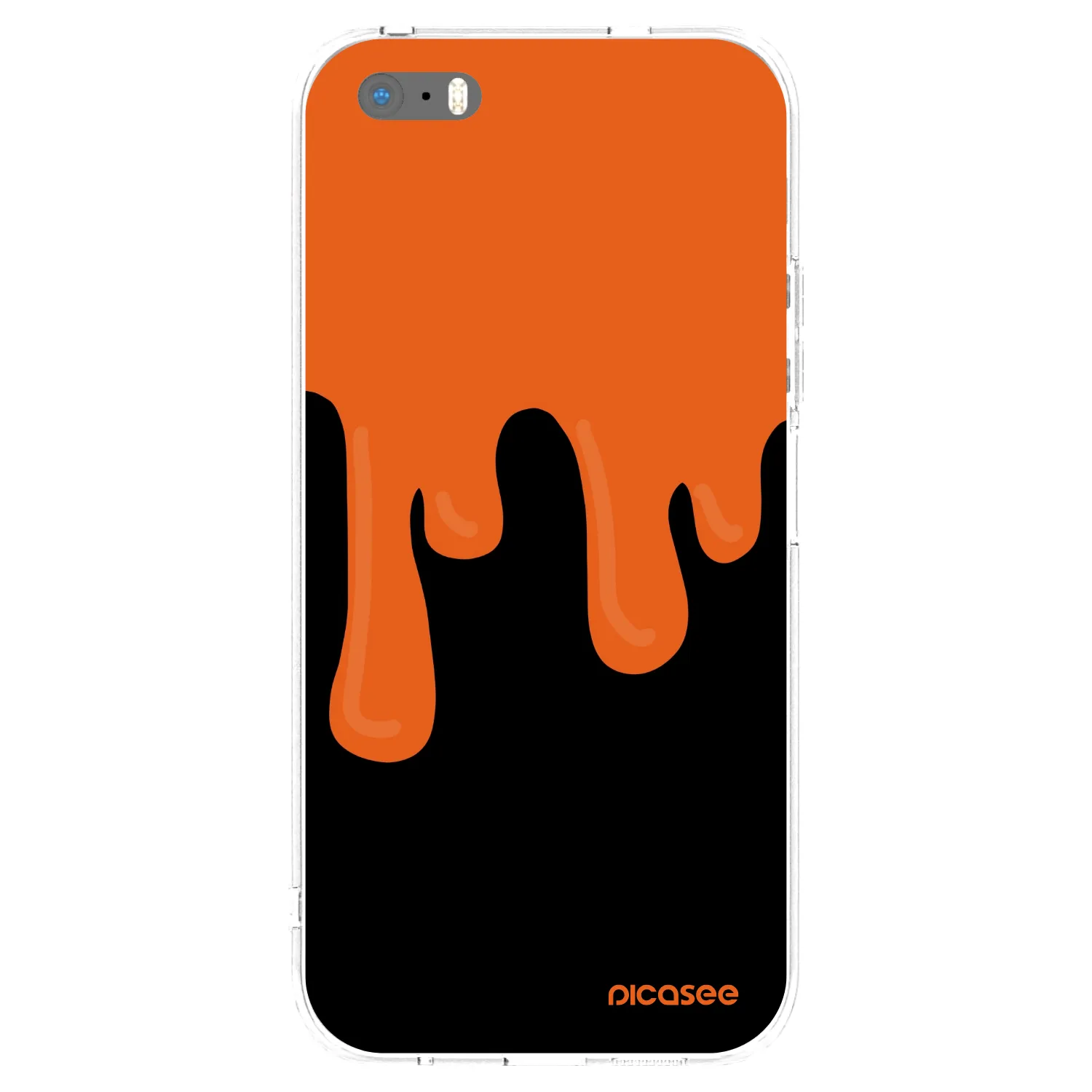Picasee Apple iPhone 5/5S/SE Hülle - Transparentes Silikon - Orange spooky