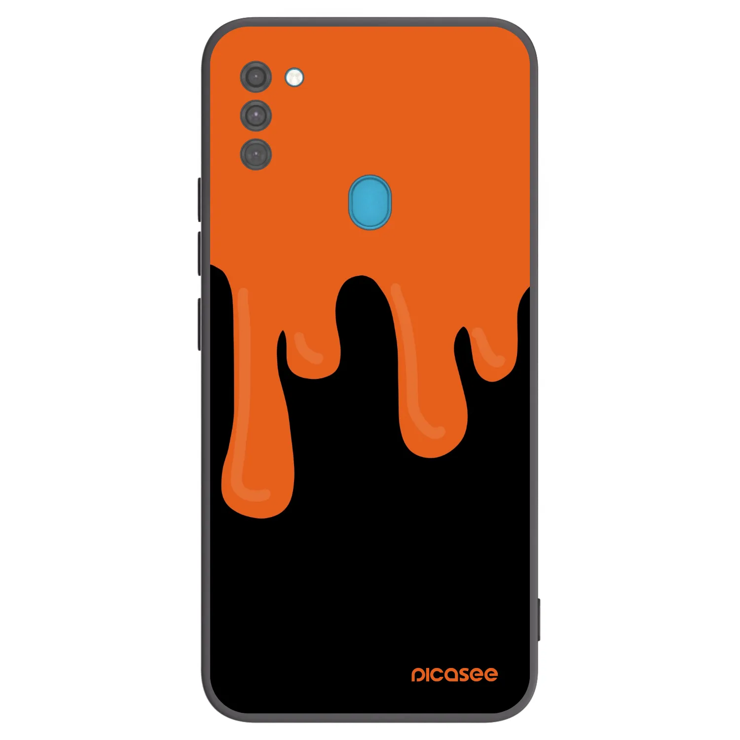 Picasee Samsung Galaxy M11 Hülle - Schwarzes Silikon - Orange spooky
