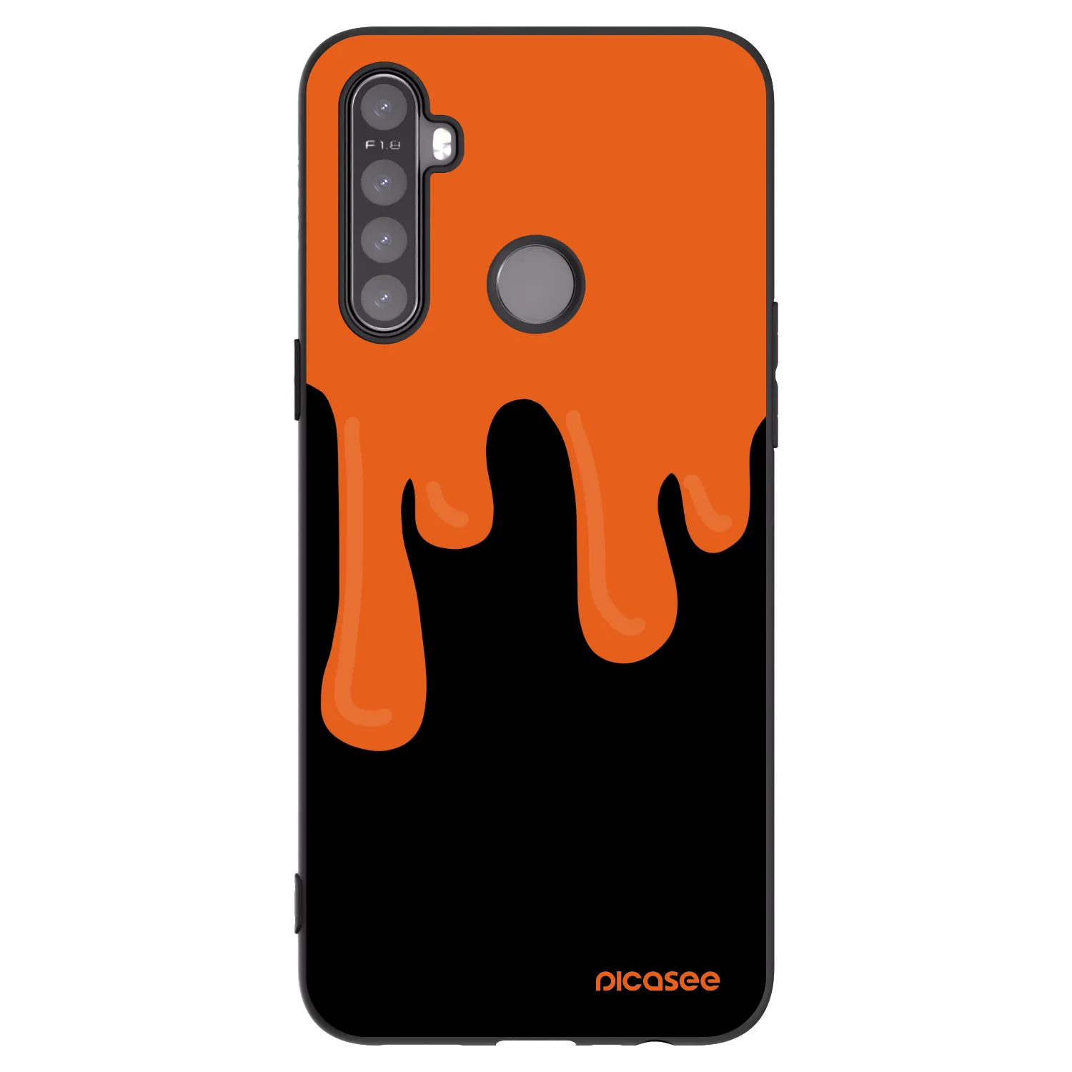 Picasee Realme 5 Hülle - Schwarzes Silikon - Orange spooky