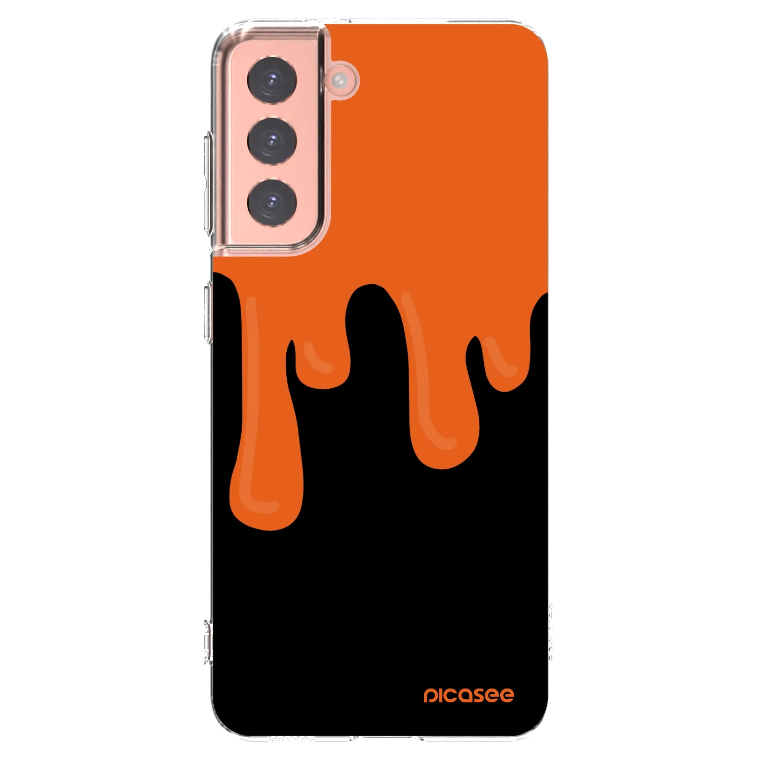 Picasee Samsung Galaxy S21 5G G991B Hülle - Transparentes Silikon - Orange spooky