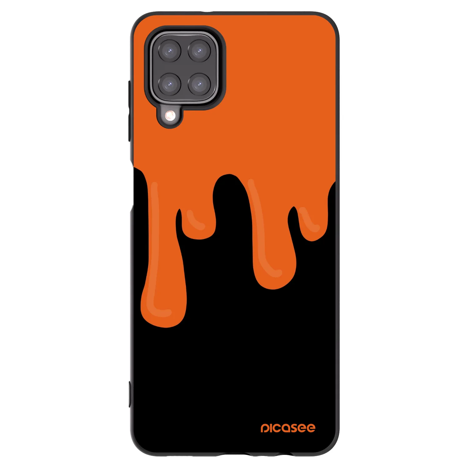 Picasee Samsung Galaxy A12 A125F Hülle - Schwarzes Silikon - Orange spooky