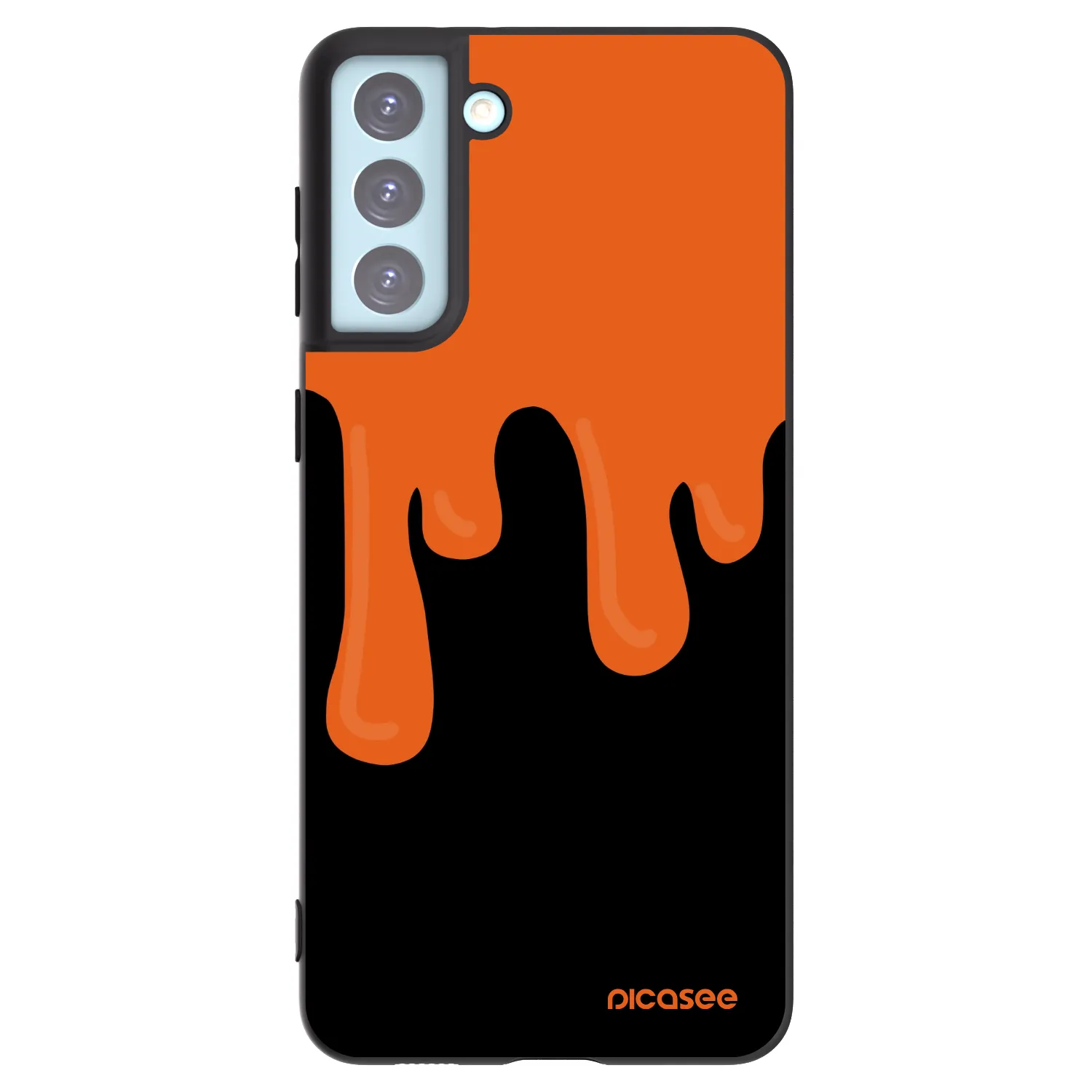 Picasee Samsung Galaxy S21+ 5G G996F Hülle - Schwarzes Silikon - Orange spooky