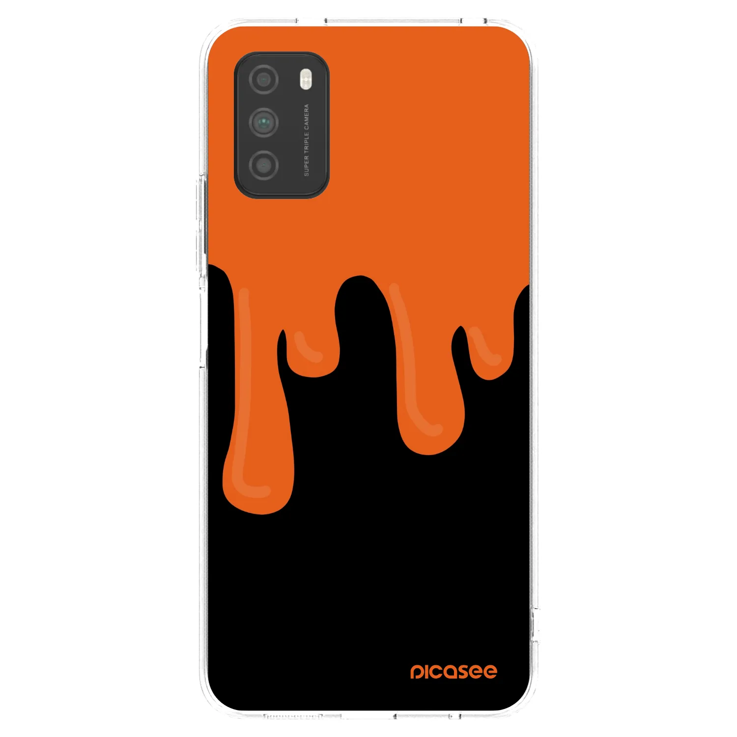 Picasee Xiaomi Poco M3 Hülle - Transparentes Silikon - Orange spooky