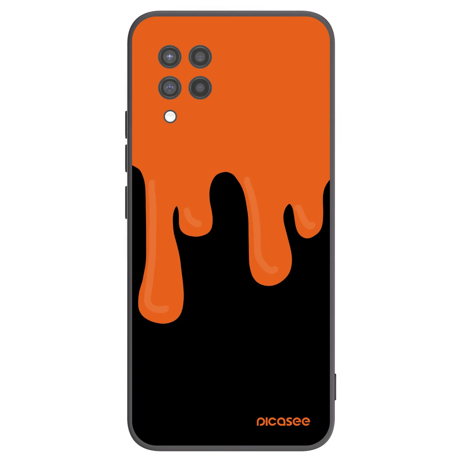 Picasee Samsung Galaxy A42 A426B Hülle - Schwarzes Silikon - Orange spooky