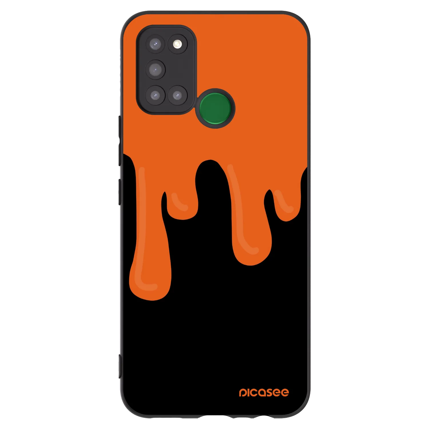 Picasee Realme 7i Hülle - Schwarzes Silikon - Orange spooky