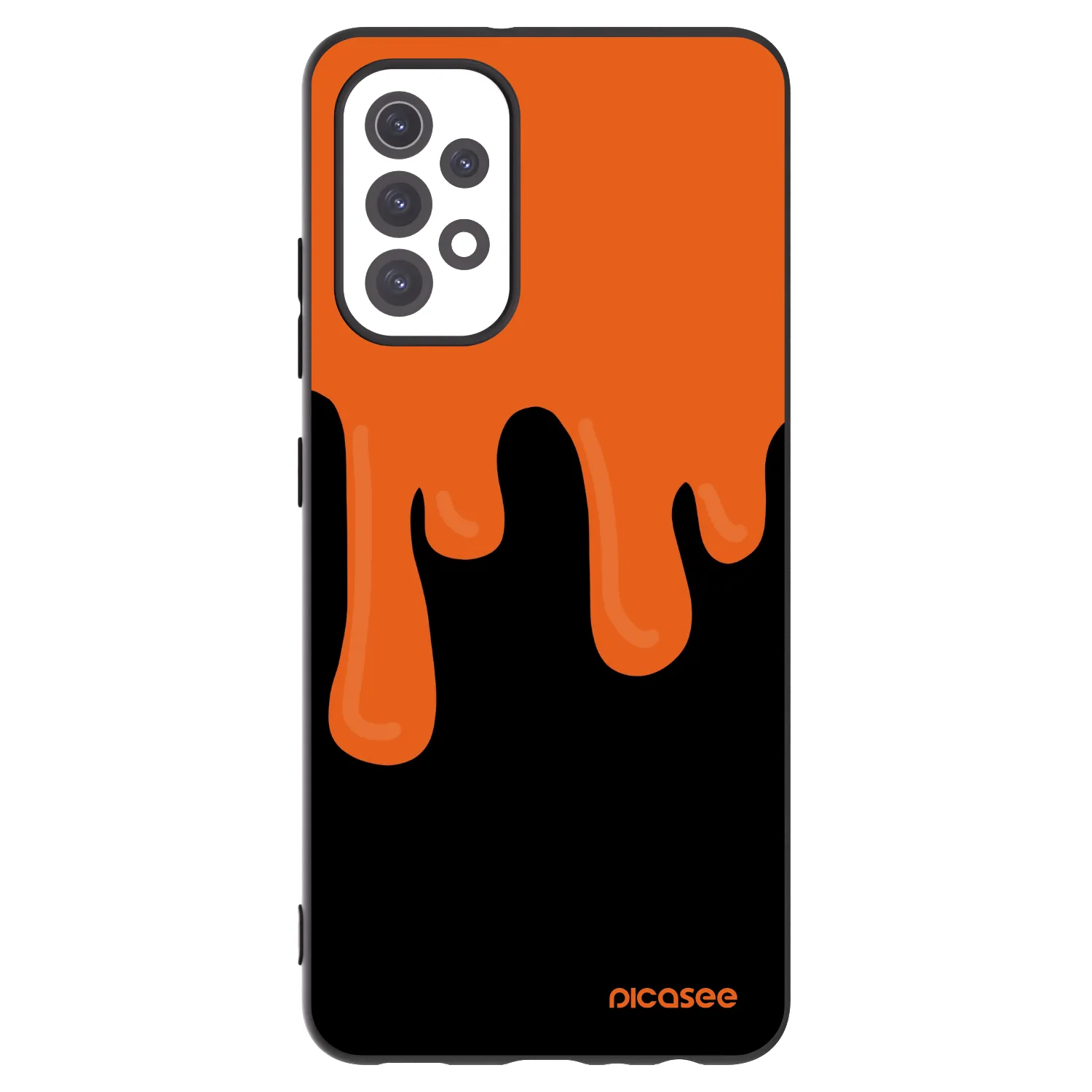 Picasee Samsung Galaxy A32 5G A326B Hülle - Schwarzes Silikon - Orange spooky
